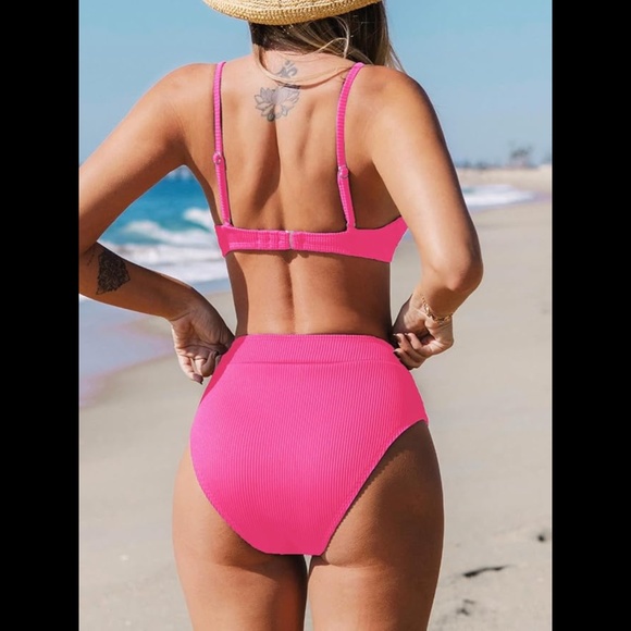 Women's High Waisted Scoop Neck Bikini Set - Picture 2 of 7